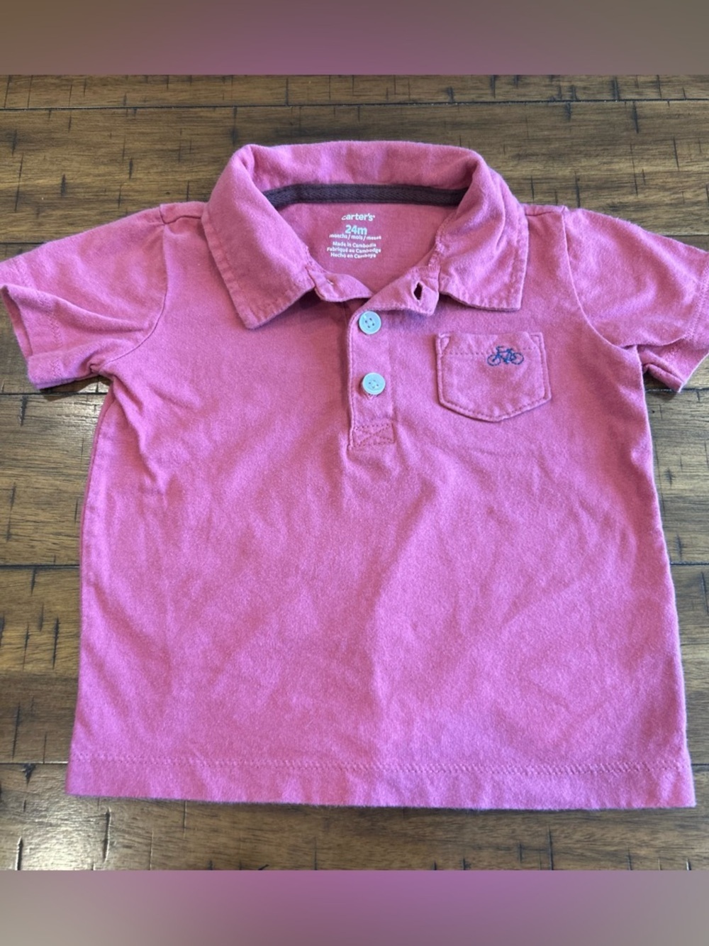 Carter's Pink Polo Top with Chest Pocket and Buttons